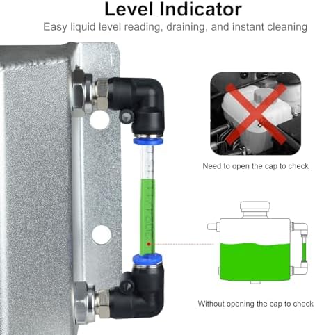 Coolant Reservoir Tank, 1L Aluminum Radiator Overflow Tank Silver