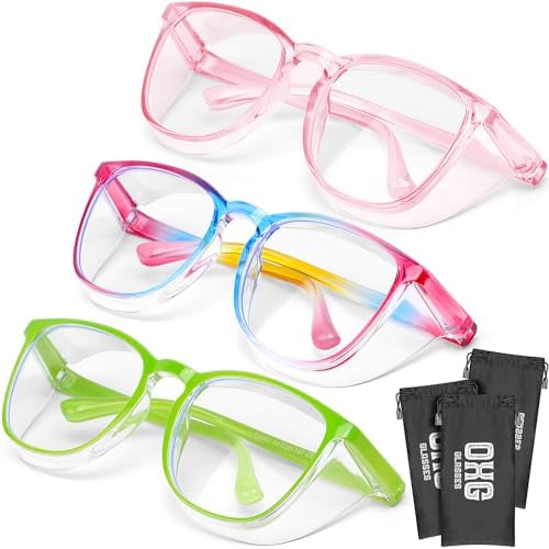 OXG 3 Pack Stylish Safety Glasses, ANSI Z87+ Protective Eyewear for Nurses