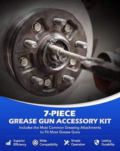 OMT Grease Gun Accessory Kit, 7 Piece Grease Gun Coupler Set