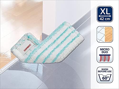 Leifheit Crescent-Shaped Profi Micro Duo Collect Floor Wiper, Fast and Thoroughly, 55128