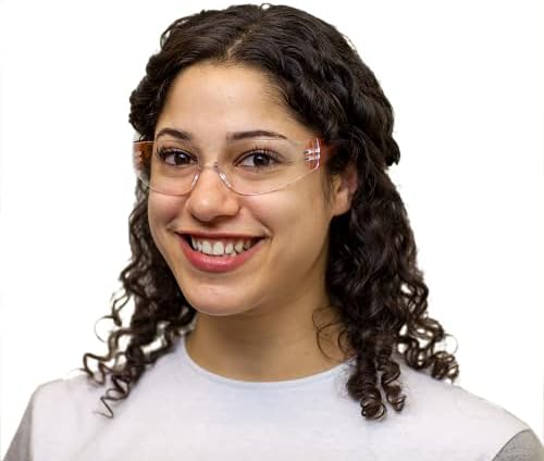 BISON LIFE Clear/Orange Safety Glasses for Men & Women, ANSI Z87.1, 12 Pack