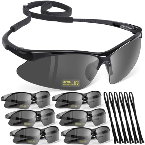 OXG 6 Pack Anti-Fog Safety Glasses, ANSI Z87+ Impact & Scratch Resistant Protective Eyewear for Work, Lab, Construction
