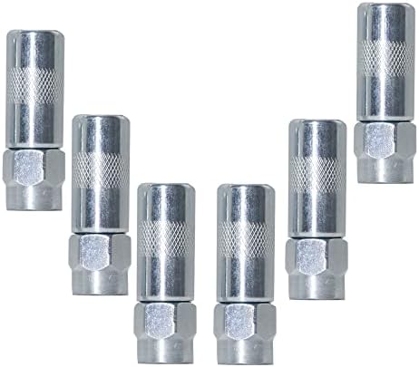 6 PCS Grease Gun Nozzle tip, Grease Nozzle Metal Replacement Grease tip Nozzle Fitting Nipple Grease Gun Lubrication Accessories, Steel Copper Grease Gun