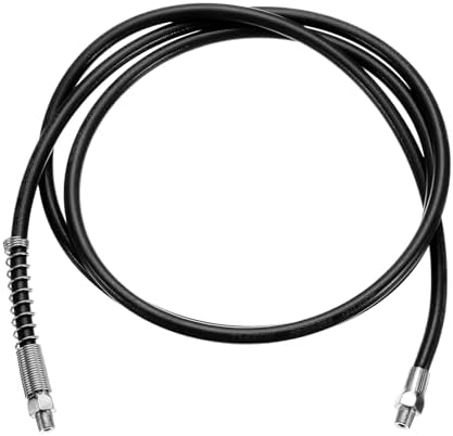 HARFINGTON Grease Gun Hose 78.7" 10000 PSI Spring Flex High Pressure Quick Release Grease Replacement with Coupler 1/8" NPT Threads for Grease Gun, Black