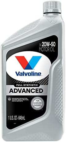 Valvoline Advanced Full Synthetic SAE 20W-50 Motor Oil 1 QT, Case of 6