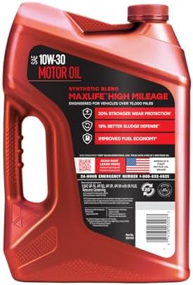 Valvoline High Mileage with MaxLife Technology 10W-30 Synthetic Blend Motor Oil 5 Quart