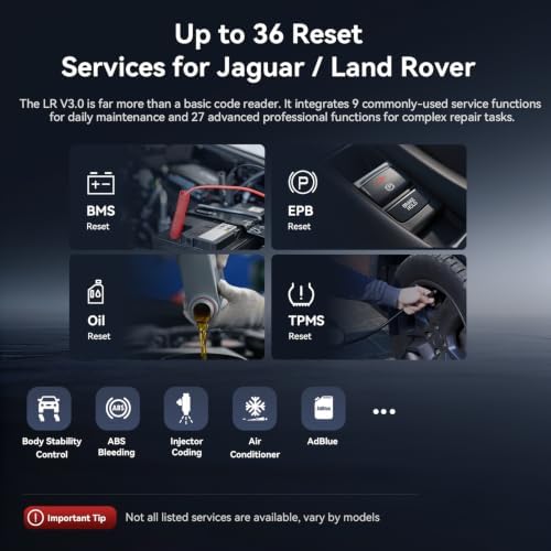 iCarsoft LR V3.0 2026 Ver Bidirectional OBD2 Scanner for Most Land Rover/Jaguar from 1996-2025 Full Systems Diagnostic Scan Tool 36 Services 118 Graphic Data Engine Transmission ABS Car Code Reader