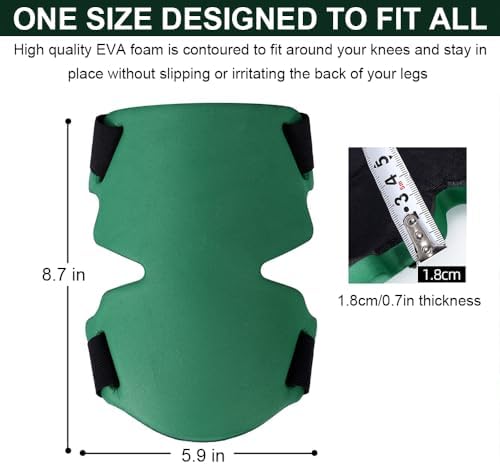SUJAYU Gardening Knee Pads for Women, Soft Foam Knee Pads for Men Construction, Work Knee Pad for Women Men, Rodilleras Para Roofing Rodilleras Para Trabajo (Green)