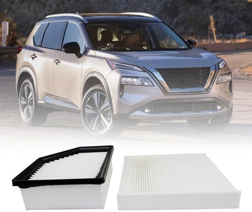FZJDSD Engine Air Filter & Cabin Air Filter Combo Set Compatible with Nissan Rogue 2021 2022 2023 Replace 16546-6RA0A 27277-6RC0A 2-Pack Air Filter Set