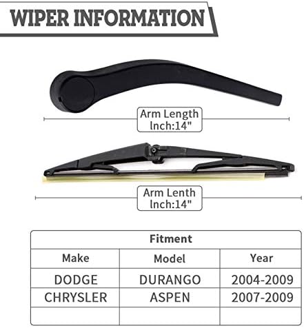 Rear Wiper Arm Blade for Dodge Durango 2004-2009,Chrysler Aspen 07-09