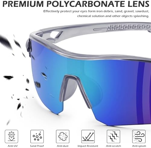 OXG 12 Pack Safety Glasses for Men Women, ANSI Z87.1 Safety Goggles Impact Resistant Protective Eyewear for Work, Outdoor