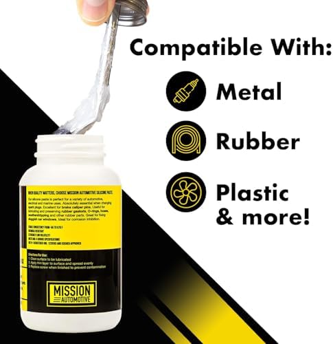 Mission Automotive Silicone Dielectric Grease Paste - 8 Oz Dielectric Grease for Electrical Connectors and Spark Plug Protection - Waterproof Clear Silicone Paste Automotive Greases and Lubricants