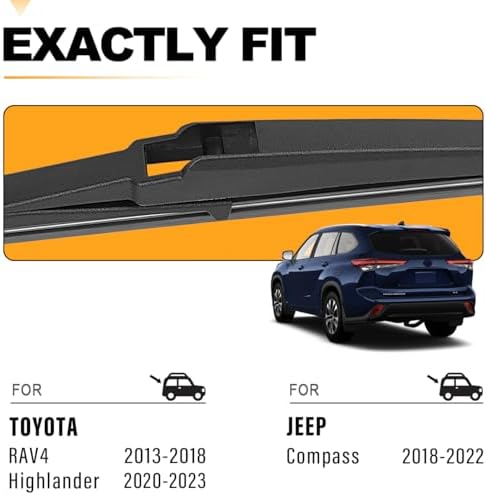 AUTOBOO 10" Rear Wiper Blade Replacement for Toyota RAV4 Highlander Compass
