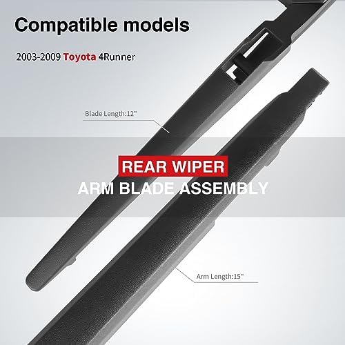 OTUAYAUTO 8524135031 Rear Wiper Arm Blade Set, Replacement for Toyota 4Runner 2003-2009