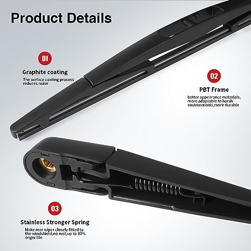 OTUAYAUTO Rear Windshield Wiper Arm Blade Set Replacement for Honda CRV CR-V 2017-2022 SUV OEM Factory Style