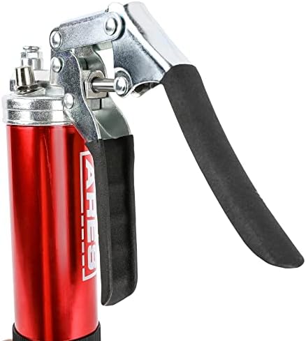 ARES 53015 – Professional Pistol Grip Grease Gun – Includes 18-Inch Flex Hose with Spring Guard and 6-Inch Offset Extension – 4500 PSI Working Pressure Rating