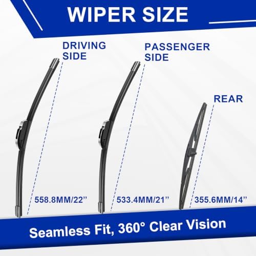 KAIYI 3 Windshield wipers Compatible with Honda Pilot 2009-2015
