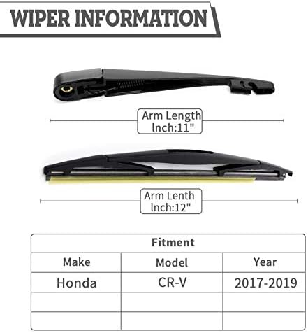 Rear Wiper Arm Blade for Jeep Wrangler 2018-2021 Honda CR-V 2017-21