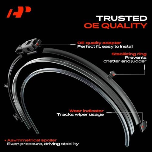 A-Premium 23"+21"+9" Windshield Wiper Blades with Wear Indicator & Towel