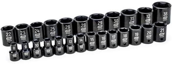GEARWRENCH 25 Pc. 1/2" Drive 6 Pt. Impact Metric Socket Set, Standard - 84933N (Pack of 3)
