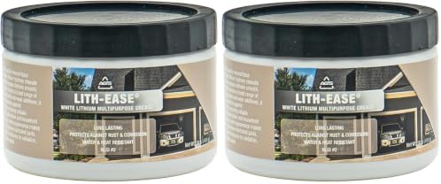 AGS Lith-Ease White Lithium Grease, 16 oz Tub, All Weather Performance, Long Lasting Heavy Duty Lubricant, Water and Heat Resistant, Protects Against Rust and Corrosion (Pack of 2)