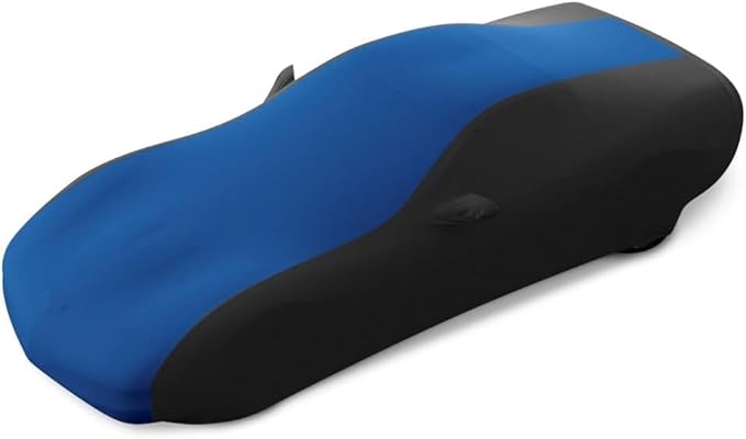 SR1 Performance C5 Corvette Car Cover 1997–2004 – Indoor Stretch Satin, Soft Breathable Dust Protection, Ultraguard Z06, Convertible, Hardtop (Blue/Black)