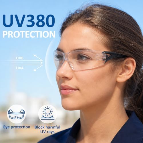 TBET 30 Pack Clear Safety Glasses Bulk, ANSI Z87.1& UV Protection Glasses