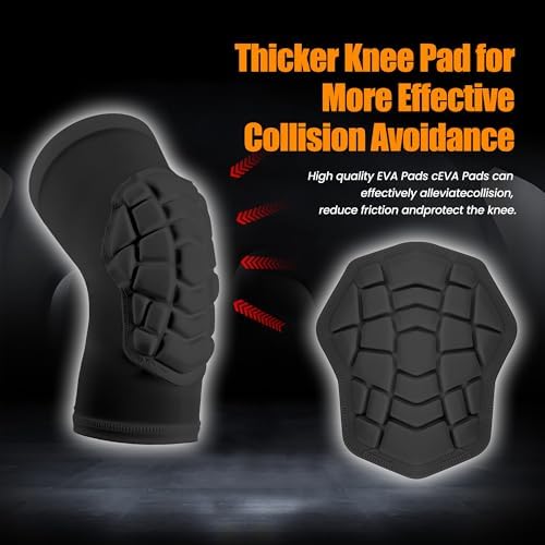Basketball knee pads, compression leg covers for teenagers and adults, wrestling knee pads, football volleyball, pickleball, weightlifting knee pads (1 black short knee pad, X-Small)