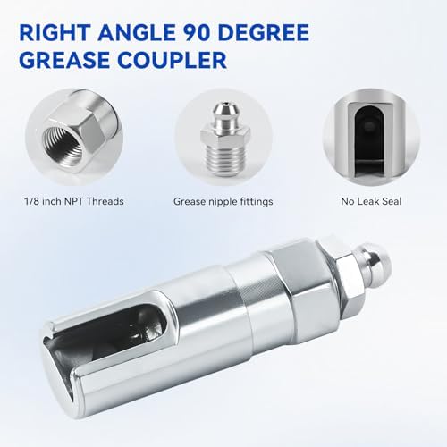 Grease Gun Coupler Kit, 90 Degree Adapter, 9-Piece