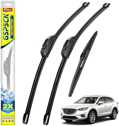 GSPSCN Windshield Wiper Blades for Mazda CX-9 CX9 2007-2015 (Pack of 3)