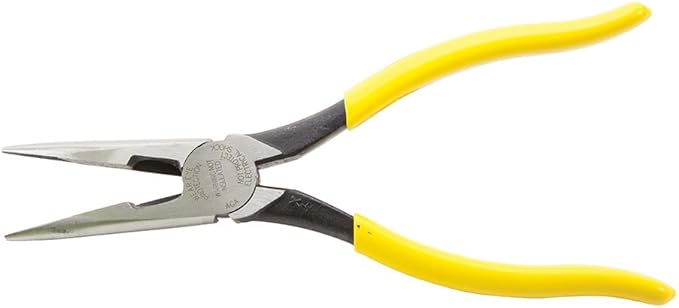 Klein Tools D203-8 Needle Nose Pliers, Long Nose Side Cutters, Alligator Pliers with Extended Handles, 8-Inch