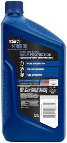 Valvoline Daily Protection SAE 5W-20 Synthetic Blend Motor Oil 1 QT