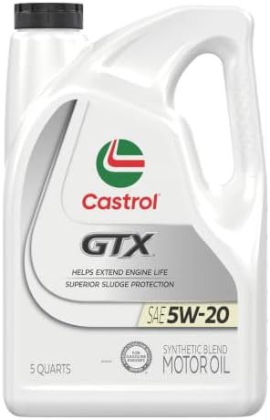 Castrol GTX 5W-20 Synthetic Blend Motor Oil, 5 Quarts