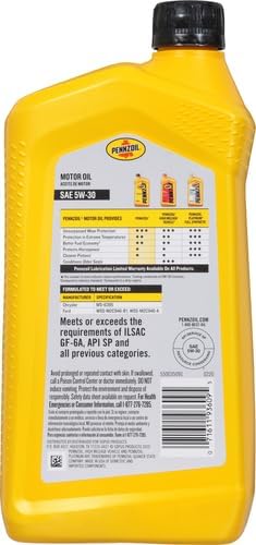Pennzoil Synthetic Blend 5W-30 Motor Oil (1-Quart, SinglePack) (Pack of 2)