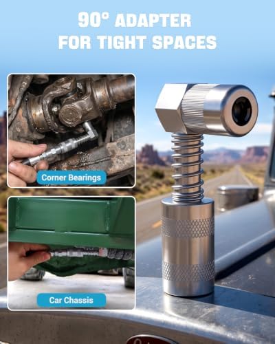 8000 PSI Grease Gun Kit, Manual Pistol Grip Grease Gun with 14oz Capacity