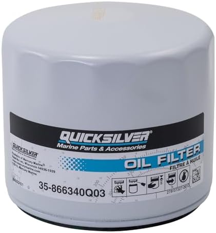 Quicksilver 866340Q03 Spin-On Oil Filter for MerCruiser Engines