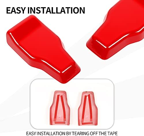 Rear Tail Door Window Hinge & Rain Wiper Nozzle Decorative Cover Fit for 2018-2026 Jeep Wrangler JL JLU(Red)
