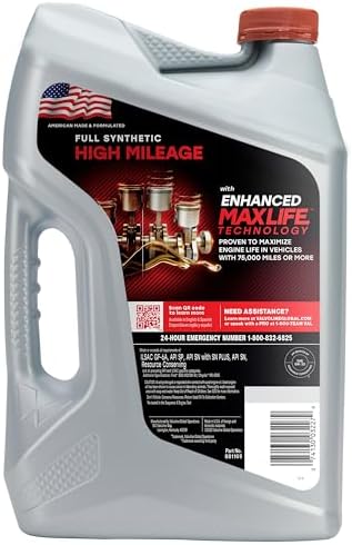 Valvoline Full Synthetic High Mileage with MaxLife Technology SAE 5W-30 Motor Oil 5 QT, Case of 3