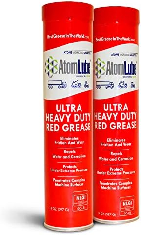 AtomLube Ultra Heavy Duty Red Grease, 2-Pack of 14 oz Tubes