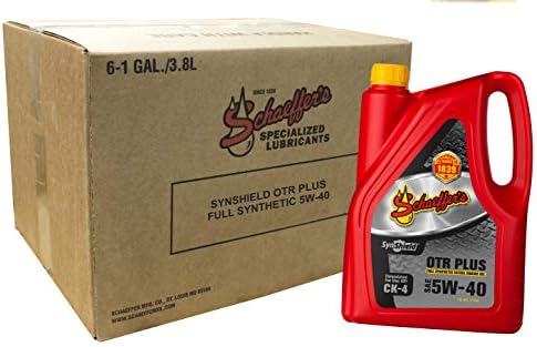 Schaeffer Manufacturing Co. 9000CK4-006 SynShield OTR Plus Full Synthetic Diesel Engine Oil 5W-40, 1-Gallon Bottle (Pack of 6)