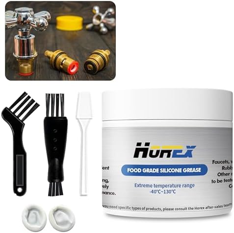 Food Grade Silicone Grease 1.76oz O-Ring Lubricant Faucet Valve Seals Waterproof Ceramic Cartridge Sealant Rubber Seal Plumbing Lube for Home Plumbers Pool Water Filters RV 50g