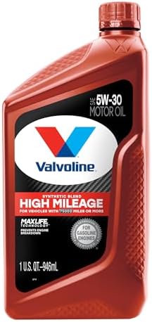 Valvoline High Mileage with MaxLife Technology 5W-30 Synthetic Blend Motor Oil 1 Quart