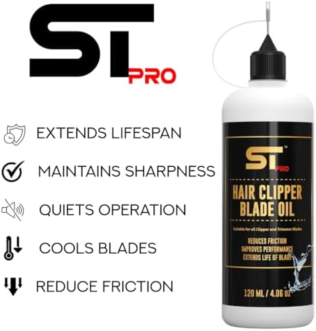 Supreme Trimmer Premium Hair Clipper Blade Lubricating Oil w/Needle Applicator | 120ML Anti-Rust Barber Clipper Oil for Blades, Hair Trimmer | STO120