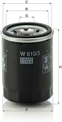 MANN-FILTER W 610/3 Spin-On Oil Filter Compatible With Acura, Honda, Infiniti, Mitsubishi, Nissan, Subaru models