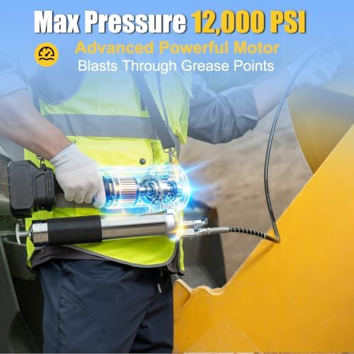 Cordless Grease Gun with Battery 2 * 4.0Ah, Variable Speed Trigger