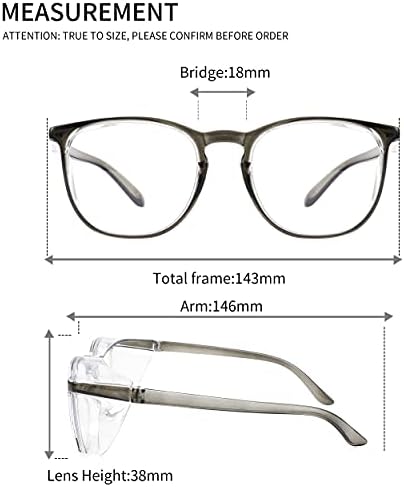 Alsenor Safety Glasses Anti Fog Goggles Protective Eyewear Blue Light Blocking Anti Dust UV Protection Glasses For Men Women (New-Grey)