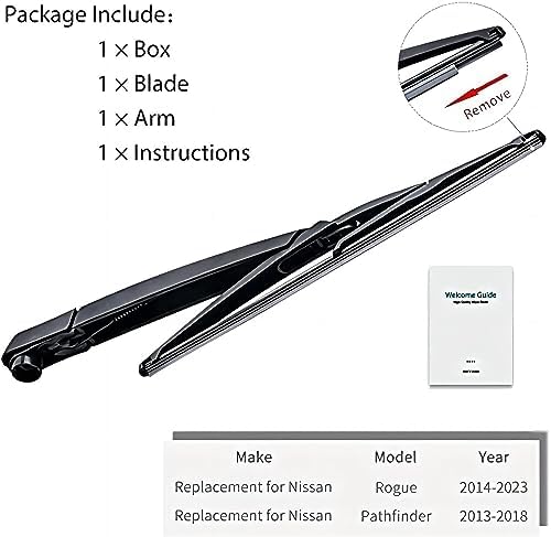 Replacement for Nissan Rogue 2014-2023, Pathfinder 2013-2018, Rear Windshield Wiper Arm Blade Set - OTUAYAUTO Factory OEM 287803JA0A