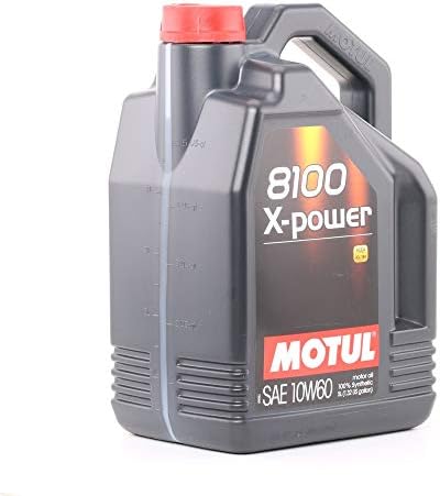 Motul 8100 X-Power 10W-60 Full Synthetic | Ester-Based Formula for Turbocharged & High-Performance Engines | LSPI Protection, Extreme Heat Resistance, Cold Start Lubrication, Daily & Track Use | 5L