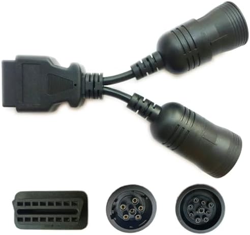 Truck OBD 6Pin 9Pin J1708 J1939 Protocol Diagnostic Adapter Cable,Heavy Duty Truck Bus Trailer OBD2 Diagnostic Scanner Conntor Black