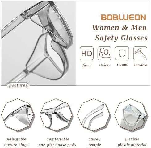 Safety Glasses Anti Fog Clear Blue Light Blocking Eye Protection Nurse Goggles for Women Men
